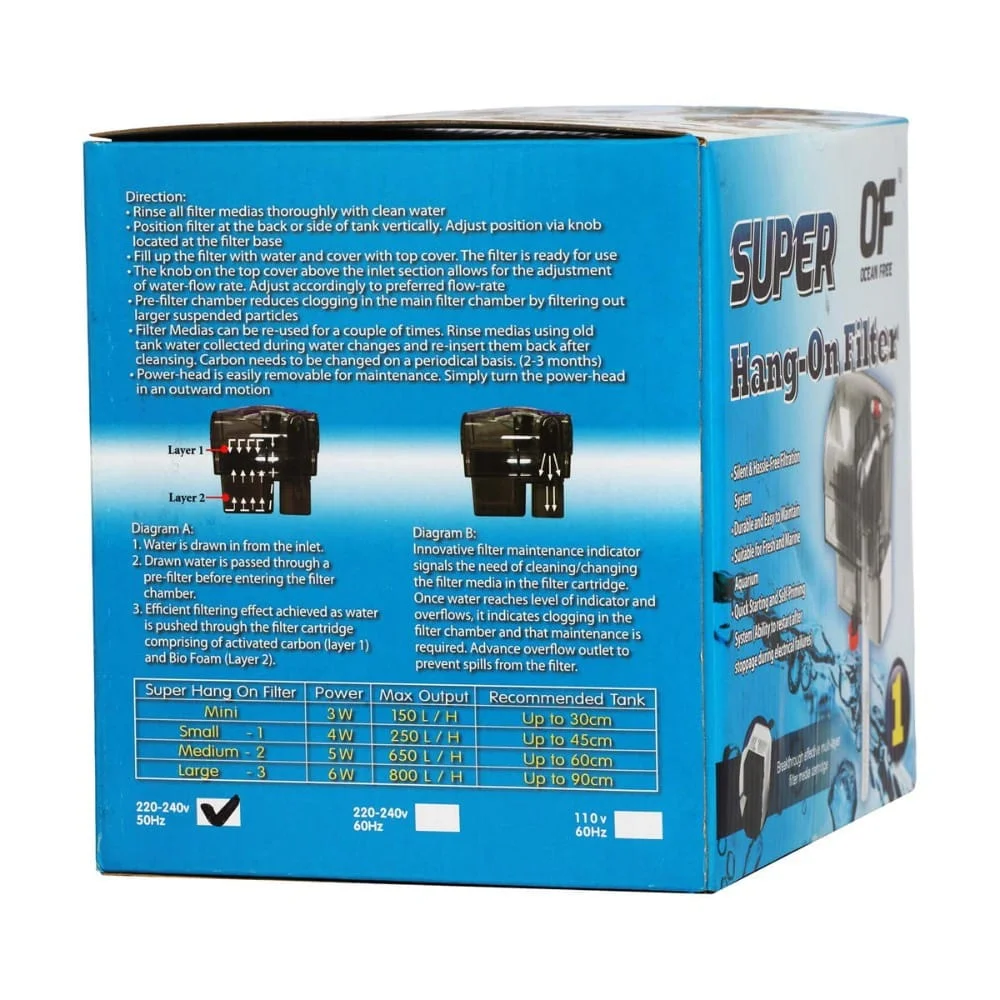 OceanFree Super Hang On Filter OF 1 OFHF01 2