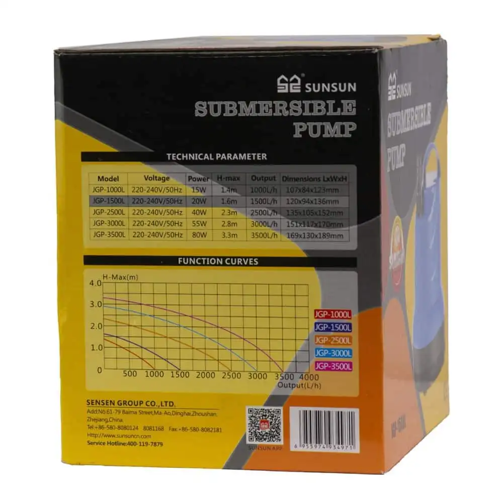Sunsun Submersible De Watring Pump JGP 1500L SSSP14 3